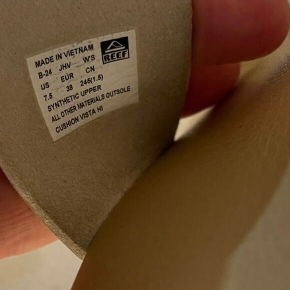 Reef Cushion Hi Vista Hi Platform Women Gold Tan Strap Slip On Slide Sandal 7.5 - Picture 6 of 7